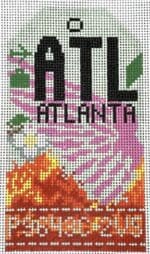 Hedgehog Needlepoint - Atlanta Travel Tag