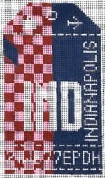 Hedgehog Needlepoint - Indianapolis Travel Tag