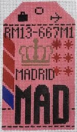 Hedgehog Needlepoint - Madrid Travel Tag