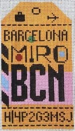 Hedgehog Needlepoint - Barcelona Travel Tag