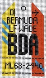 Hedgehog Needlepoint - Bermuda Travel Tag