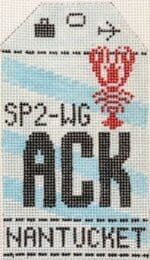 Hedgehog Needlepoint - Nantucket Travel Tag