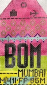 Hedgehog Needlepoint - Mumbai Travel Tag