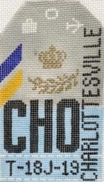Hedgehog Needlepoint - Charlottesville Travel Tag