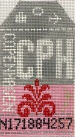 Hedgehog Needlepoint - Copenhagen Travel Tag