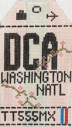 Hedgehog Needlepoint - Washington National Travel Tag