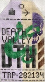 Hedgehog Needlepoint - Death Valley Travel Tag