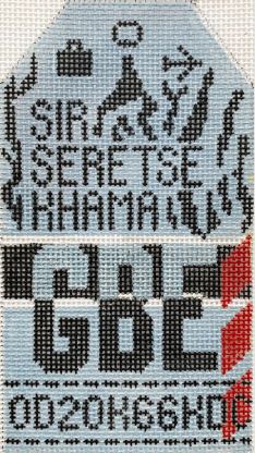 Hedgehog Needlepoint - Sir Seretse Travel Tag