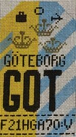 Hedgehog Needlepoint - Goteborg Travel Tag