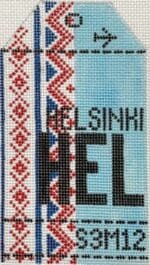 Hedgehog Needlepoint - Helsinki Travel Tag