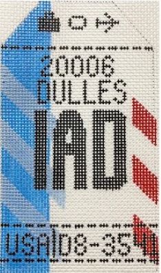 Hedgehog Needlepoint - Washington  Dulles Travel Tag