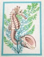 The Meredith Collection - Seahorse and Shells in Aqua