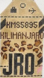 Hedgehog Needlepoint - Kilimanjaro Travel Tag