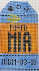 Hedgehog Needlepoint - Miami Travel Tag