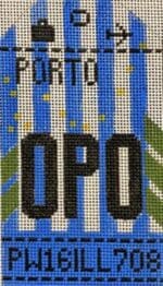 Hedgehog Needlepoint - Porto Travel Tag