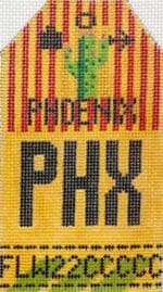 Hedgehog Needlepoint - Phoenix Travel Tag