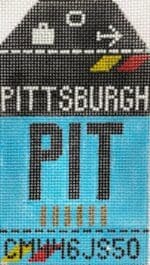 Hedgehog Needlepoint - Pittsburgh Travel Tag