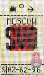 Hedgehog Needlepoint - Moscow Travel Tag