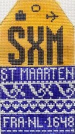 Hedgehog Needlepoint - St. Maarten Travel Tag
