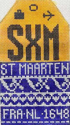 Hedgehog Needlepoint - St. Maarten Travel Tag