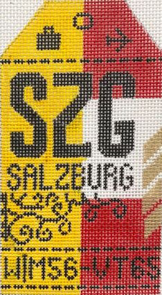 Hedgehog Needlepoint - Salzberg Travel Tag