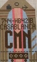 Hedgehog Needlepoint - Casablanca Travel Tag