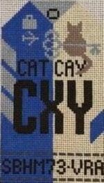 Hedgehog Needlepoint - Cat Cay Travel Tag
