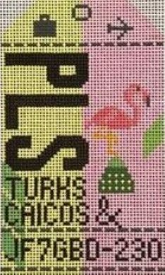 Hedgehog Needlepoint - Turks and Caicos Travel Tag