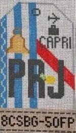 Hedgehog Needlepoint - Capri Travel Tag