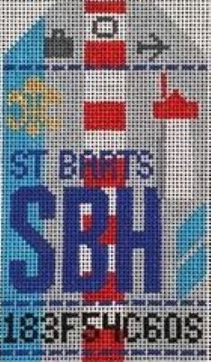 Hedgehog Needlepoint - St. Barts Travel Tag