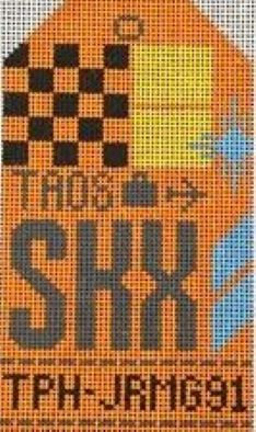 Hedgehog Needlepoint - Taos Travel Tag