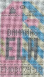 Hedgehog Needlepoint - Bahamas Travel Tag