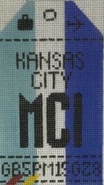 Hedgehog Needlepoint - Kansas City Travel Tag