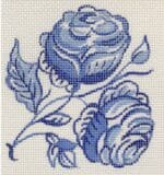The Plum Stitchery - Delft Tiles Collection - Roses