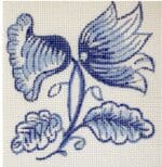 The Plum Stitchery - Delft Tiles Collection - Jacobean Bloom
