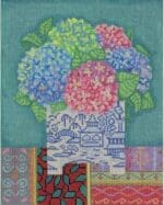 Brenda Stofft Designs - Hydrangeas in Blue/White Planter