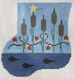 Kathy Schenkel Designs - Cattails Mini Sock with Frog