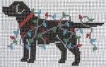 Poppy's Designs - Black Lab Christmas Lights Dog