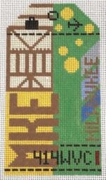Hedgehog Needlepoint - Milwaukee Retro Travel Tag