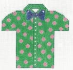 The Meredith Collection -  Men's Shirts Green w/ Pink Polka Dots
