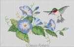 Susan Roberts Needlepoint - Morning Glories Hummingbird