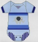 The Meredith Collection - Baby Onesie - Blue with Elephant