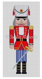 Susan Roberts Needlepoint - Red & Blue Guard Nutcracker