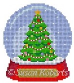 Susan Roberts Needlepoint - Christmas Tree Snow Globe