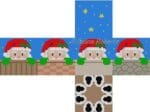 Susan Roberts Needlepoint - Santa Peeking Cube Ornament