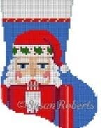 Susan Roberts Needlepoint - Santa Nutcracker Mini Stocking