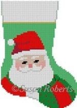 Susan Roberts Needlepoint - Scarf Santa Mini Stocking