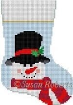 Susan Roberts Needlepoint - Snowman Scarf Mini Stocking