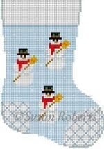 Susan Roberts Needlepoint - Snowman Mini Stocking