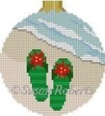 Susan Roberts Needlepoint - Christmas Flips Flops Ornament